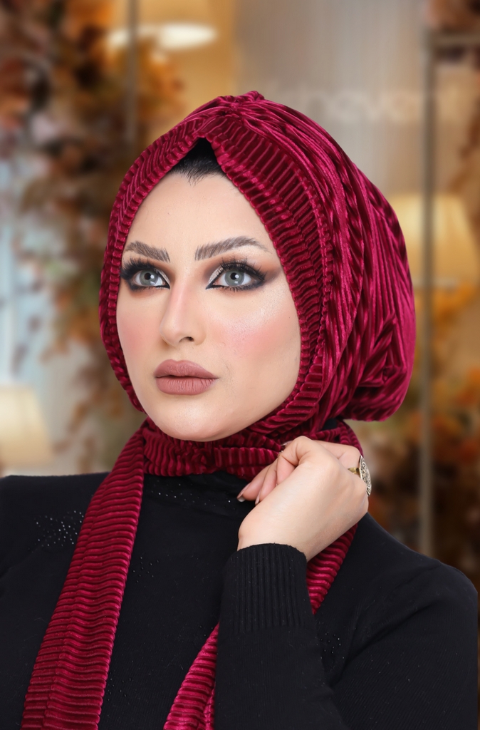 Hijab Ready-made hijab without pins velvet - Smile Turbans - 1002