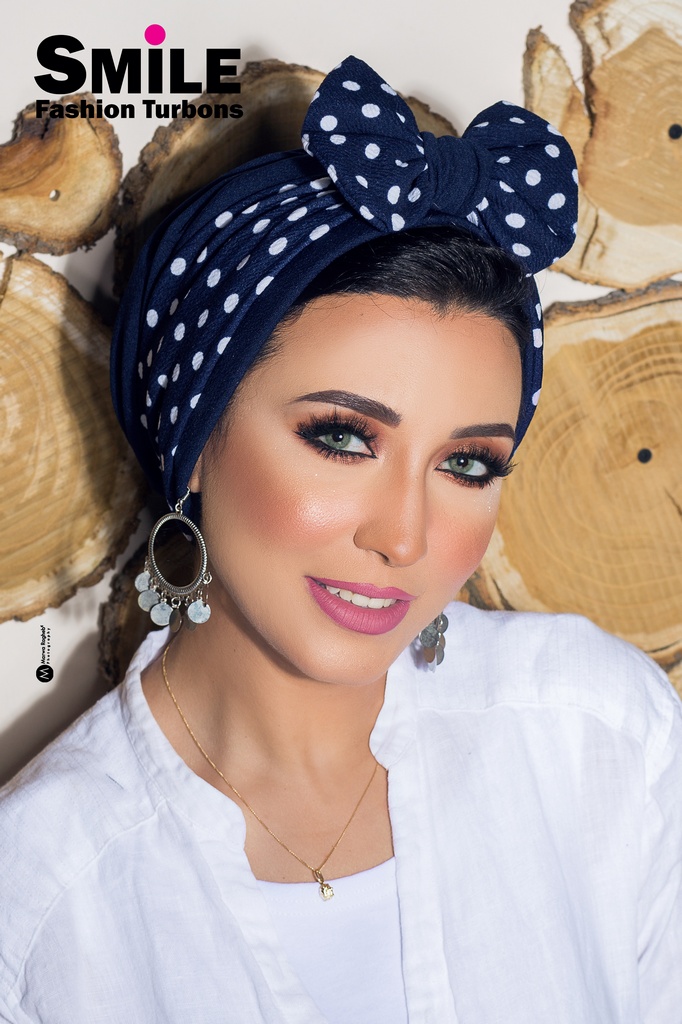 Turban  & Scarf A moving bow crepe material - Smile Turbans - 1157