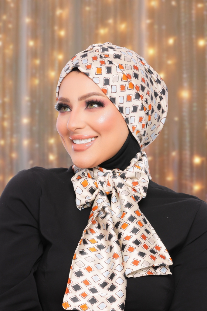 Turban Darby two pieces Armani satin material - Smile Turbans - 1502