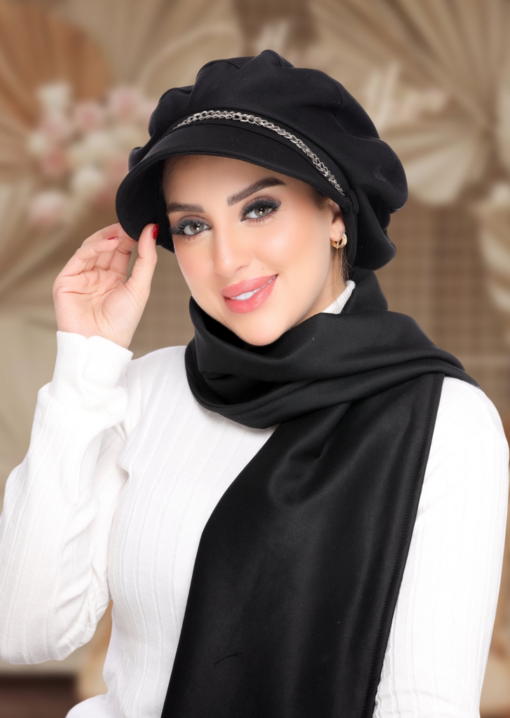 Beret & Scarf Cap suede - Smile Turbans - 2143