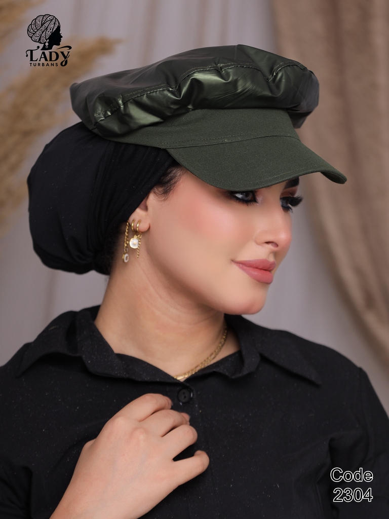 beret Cap leather - Smile Turbans - 2304