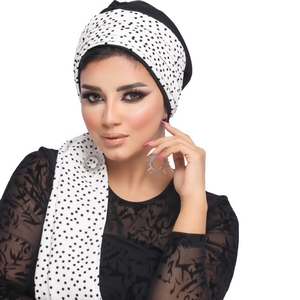 Turban Multi-way two pieces crepe material * chiffon -Smile Turbans - 1187