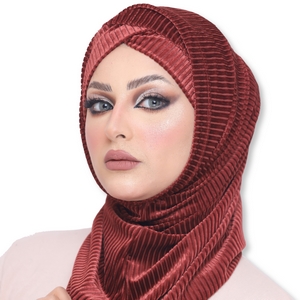 Hijab One direction is a bow and the other is a cross velvet -Smile Turbans - 1044